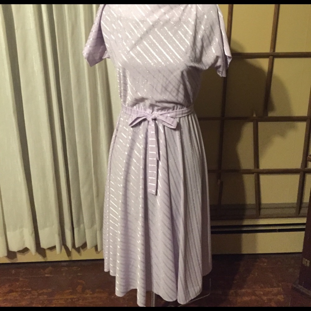 VTG: Purple Dress w silver strips